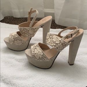 Cream Platform Heels